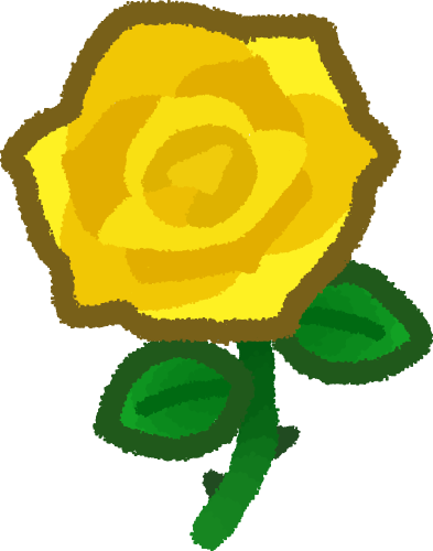 a yellow rose on a green stem